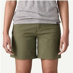 Patagonia Women's 7" Quandary Hiking Shorts Olive Tent Green Sz 14 NEW